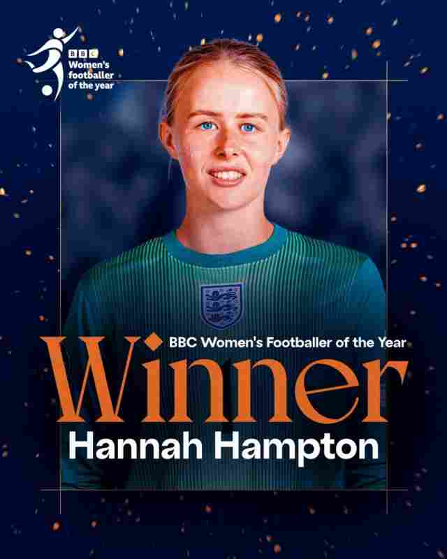 官方：切爾西門將漢普頓當(dāng)選BBC年度最佳女足球員